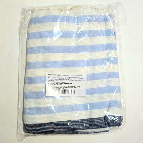 RACHEL MIRIAM Positano Turkish Style Towel Sea Blue Large‎ Luxurious Beach Pool - Picture 6 of 8